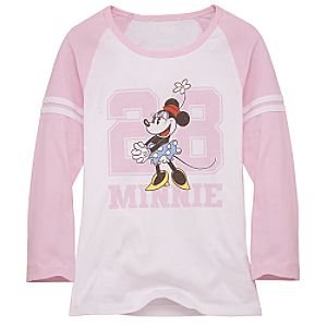 Disney Junior Raglan Varsity Minnie Mouse Tee for Women
