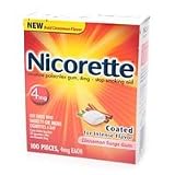  : Nicorette Gum 100 Pieces 4mg Cinnamon Surge Flavor
