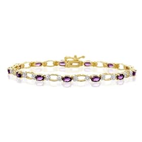 BEAUTIFUL 2.99 CT GENUINE AMETHYST and DIAMOND 14K TENNIS BRACELET by Fairfield Jewelers