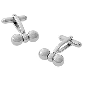 Polished Barbell Cufflink by Enrico Pardini - Silver Rhodium