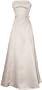 50's Strapless Satin Long Gown Bridesmaid Prom Dress Holiday Formal Junior Plus Size, 2X, Ivory