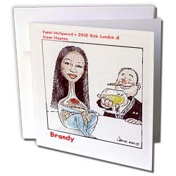 Londons Times Funny Panel Hollywood Cartoons - Brandy, Superstar, Pretty Good Drink Too - Greeting Cards-6 Greeting Cards with envelopes