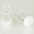 Pair of Glass Single Flared Color Front Plugs: 10g, White