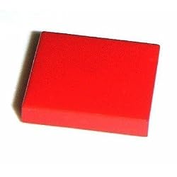 Lego Building Accessories 2 x 2 Red Smooth Tile, Bulk - 50 Pieces per Package