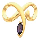 14K White Gold Amethyst Pendant/Slide