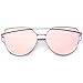 zeroUV - Oversize Metal Frame Thin Temple Color Mirror Flat Lens Aviator Sunglasses 62mm