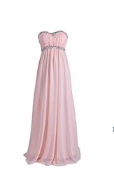 Sweetheart   Backless Lace-Up Beaded Draped Empire   Waistline Chiffon Evening Dress  With Rhinestones and Ruffles