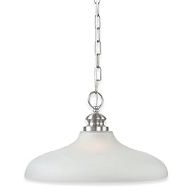 Royce Lighting RP700DW/1-12 Prescott Downlight Pendant Brushed Steel with White Alabaster Globe