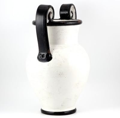 SCAVO ROMAN: Large Urn Vase Double Handle (Black Handles)