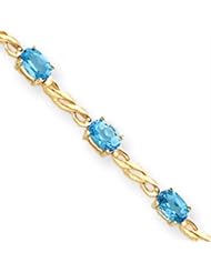 14k Gold Blue Topaz Bracelet