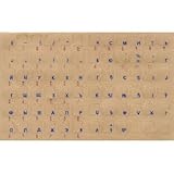 Blue Transparent. Russian, Cyrillic Keyboard Overlays, Stickers, Labels. For Light Colored Keyboard.