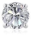 14k White Gold Round Single Diamond Stud Earring (1/8 cttw, I-J Color, I1-I2 Clarity)