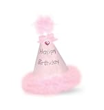 Mud Pie Baby Pink Marabou Happy Birthday Hat