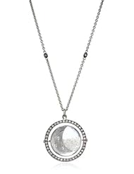 Moritz Glik "Kaleidoscope" 18K and 14K White Gold Floating Diamond Crescent Pendant Necklace