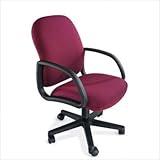 Durable Mid-Back Swivel Chair Upholstery: Gavotte - Burgundy, Base: Standar ....