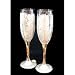 Angel Wings Design - Hand Painted - Set of 2 - Champagne Flutes - 6 oz. 8.75 tall