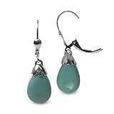 Sterling Silver Kingman Turquoise Blue-Green Drop Earrings