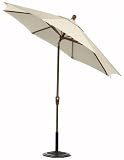 11' Auto-tilt Umbrella Woodgrain Antique Beige