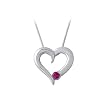 Sterling Silver 0.14 ct. Ruby Heart Pendant with Chain