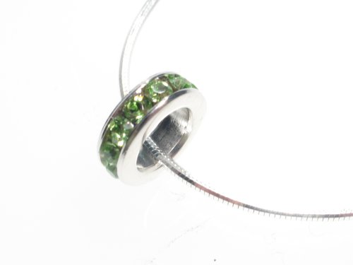 Sterling Silver Peridot Colored CZ August Birthstone Pendant with Snake Chain