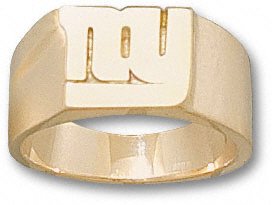 New York Giants Solid 10K Gold ''ny'' 3/8'' Ring Size 7 1/4''