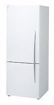 【エコポイント対象商品】 GE うす型ボトムフリーザー冷蔵庫(左開きタイプ) ホワイト GBJ13IA-LWW