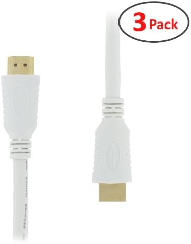 (3 Pack) 6 FT High Speed HDMI Cable with Ethernet (CL2 and FT4 Rated) - Supports 3D and Audio Return - Lifetime Warranty
