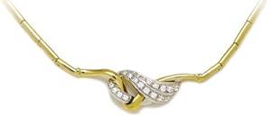 Gioie Women's Necklace in White 18k Gold with White Cubic Zirconia, Cm 42, 27 Grams
