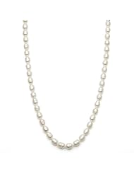 Sterling Silver Heart and White Freshwater Pearl 18" Necklace