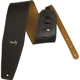 Moody Guitar Strap, 4-Inch, Black/Tob., Leather-Backed, Standard Moody Guitar Strap, 4-Inch, Black/Tob., Leather-Backed, Standard