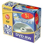 Memorex - 5 x DVD-RW - 4.7 GB 2x - jewel case - storage media