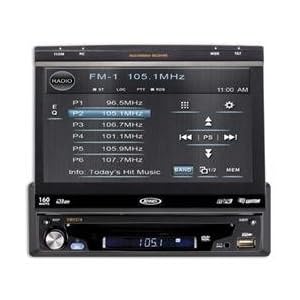 Jensen VM9214 Single DIN MultiMedia Receiver with 7-Inch Flip out Touch Screen