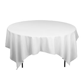 85 Inch Square Polyester Tablecloth White85 Inch Square Polyester Tablecloth