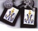 Children's Brown Scapular with Blue and Gold Marian Emblem
