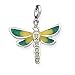 Pendant - Sterling Silver CZ & Enameled Dragonfly