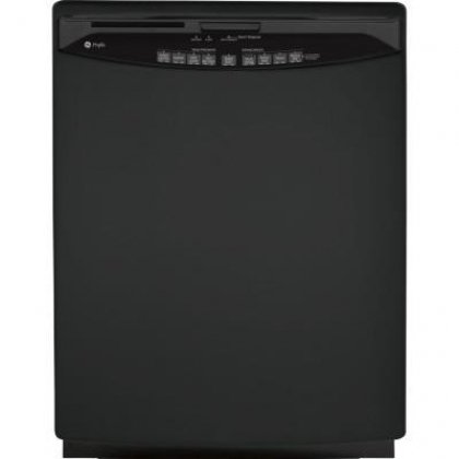 Full Console Dishwasher with 4 Wash Cycles 5 Options Two Utility Shelves SmartDispense System Hard Food Disposer and Silence Rating of 54 dB in Black