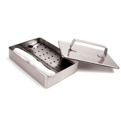 Steven Raichlen Grill Grate Oiling Set Stainless Dish with 2 Towels