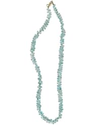 105.00 Cts Aquamarine Briolette Necklace in 14K Yellow Gold