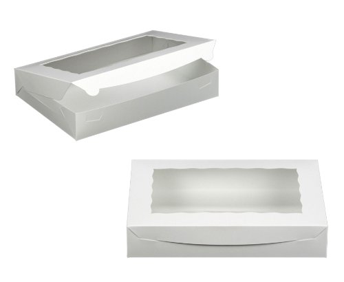 Dress My Cupcake Lock and Tab Window Cupcake Box with Lid and Holder for 24 Mini Cupcakes, White, Set of 100