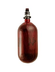 Sports: Ninja Paintball Super Lite 77ci / 4500psi Carbon Fiber Compressed Air Tank w/ Pro V2 SLP Regulator - Red - Ninja Paintball