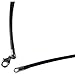 FASH 2mm Black Rubber Cord Necklace Rope Chain with Silver-Tone Stainless Steel Lobster Clasp