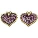 Pink Heart Leopard Print Bow Gold Trim New Earrings