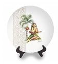 UKULELE HAWAII - COLLECTOR HULA PIN UP GIRL CERAMIC PLATE #3
