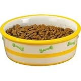 Ceramic Stripes & Bones Bowls Lemon 20oz