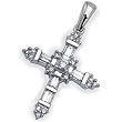 14Kt White Gold Pious Cross Diamond Pendant