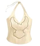 Harley Davidson Women's Cream City Leather Halter. Embellishments & embroidery. 98144-09VW