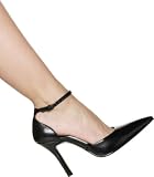 Stage pointed toe pump with ankle strap