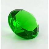 Mother's Day Special: Green Glass Crystal Diamond Shaped Paperweight 2.25''