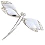 14K White Gold Diamond Dragonfly Pin