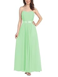A-line Floor Length Chiffon Pleated  Lace-Up Homecoming Dress/Bridesmaid Dress/Prom Dress/Party Dress  With Ruffles